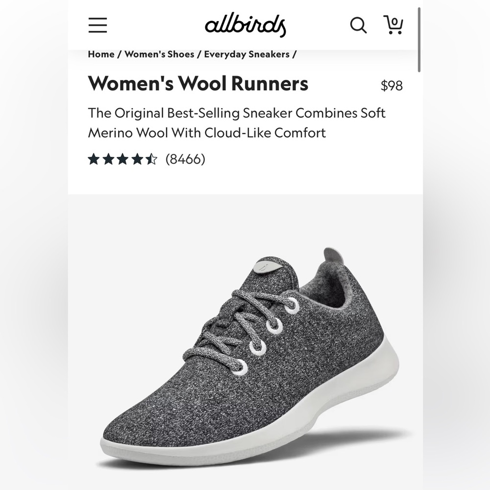 Allbirds Women's Wool Runners in Natural Grey (Light Grey Sole)